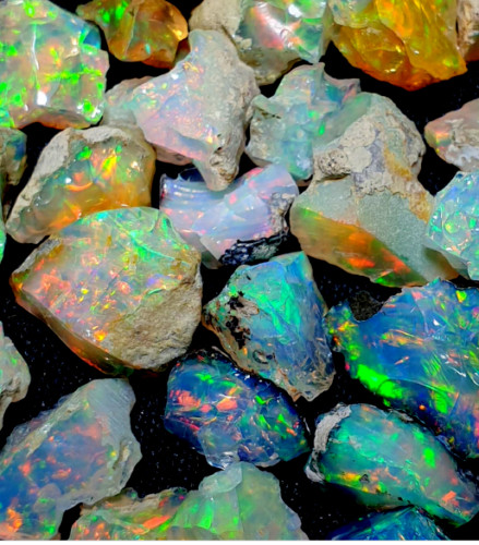50 Crt 100% Natural Ethiopian Jumbo Fire Opal Lot Rough + Free Gift