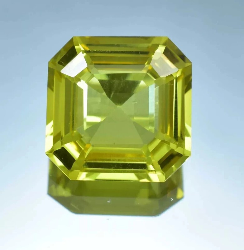 Natural Asscher Cut Yellow Sapphire 17 Ct Certified Loose Faceted Gemstone gallery