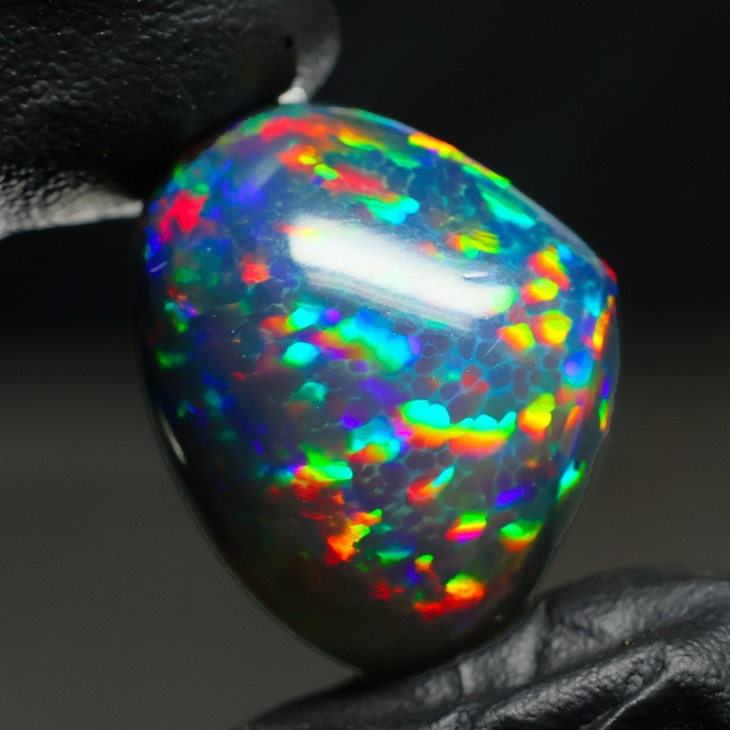 Black Opal Cabochon 15.40 Ct Ethiopian Welo Smoked Opal Loose Gemstone gallery