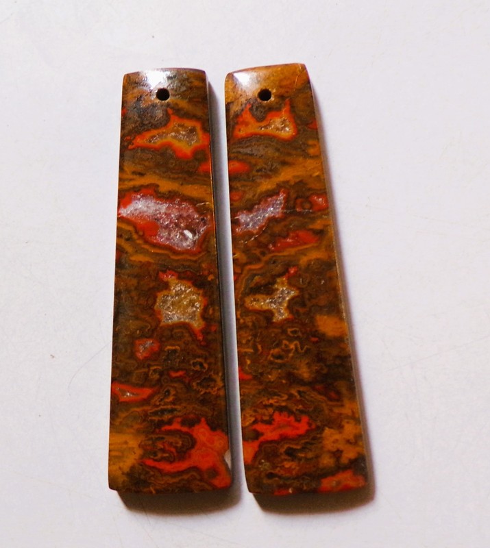 51.85 Cts Natural Seam Agate Drilled Cabochon Match Pair Gemstone 45.5X13MM 50