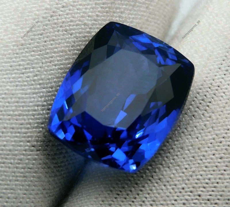 11.00 Ct Genuine Natural Blue Tanzanite Cushion Cut Certified Loose Gemstone gallery