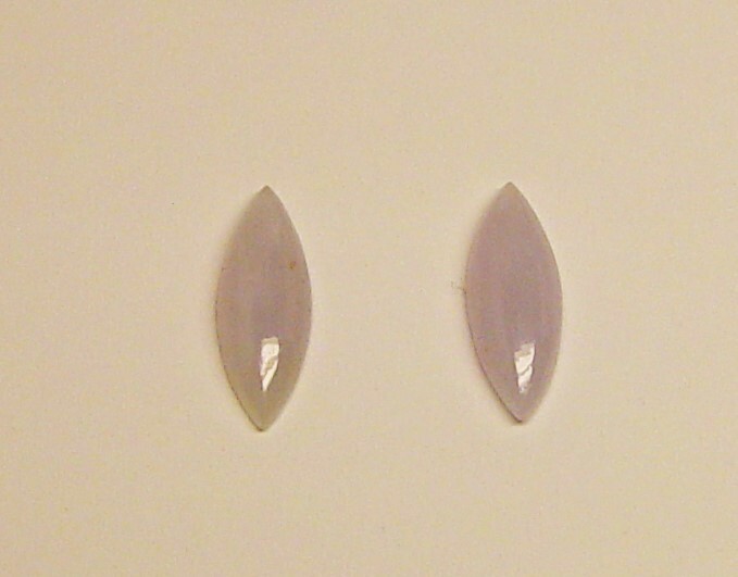 GENUINE JADEITE LAVENDER JADE 2 PC MARQUISE SHAPE LOOSE STONES NATURAL COLOR