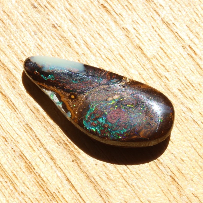 Boulder opal 14.71ct 29.9 x 12.7mm Australian opal natural solid unset stone gallery