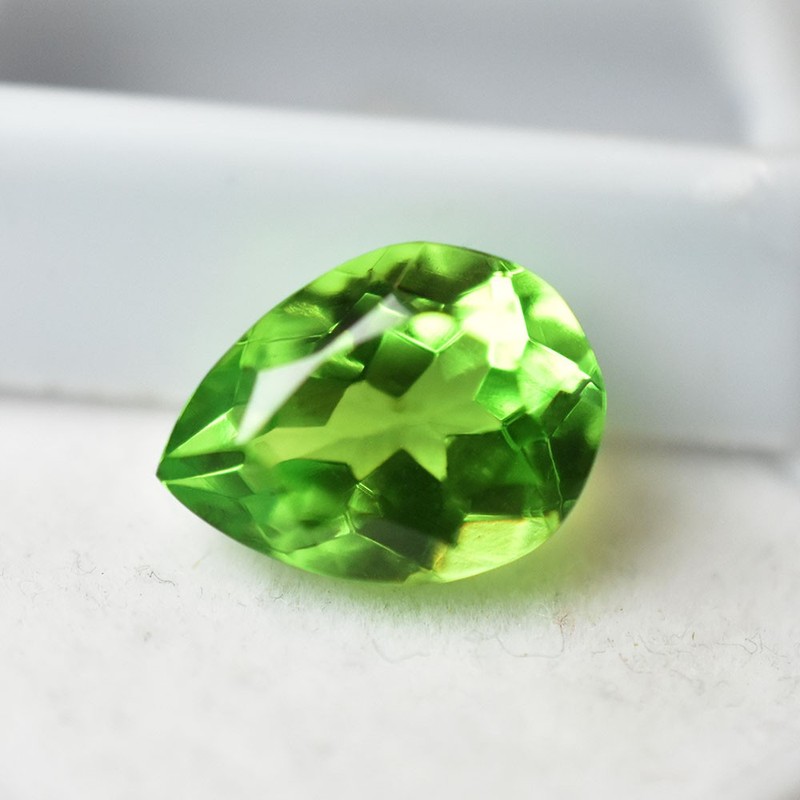 A+ Certified Natural Green Peridot Pear Cut 7.05 Ct Loose Gemstone For Her gallery