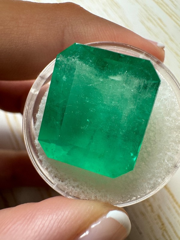 22.54 Carat HUGE 19x16.5 Classic Natural Loose Colombian Emerald- Emerald Cut gallery