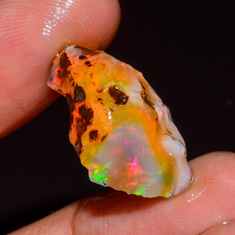 Natural Ethiopian Opal Rough Specimen Opal Welo Fire Crystal Opal Approx 10 Ct.