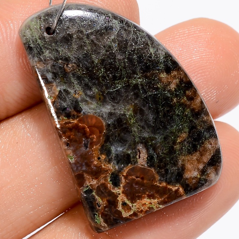 Natural Peanut Obsidian Fancy Cabochon Drilled Gemstone 29 Ct 29X19X5 mm A-25306