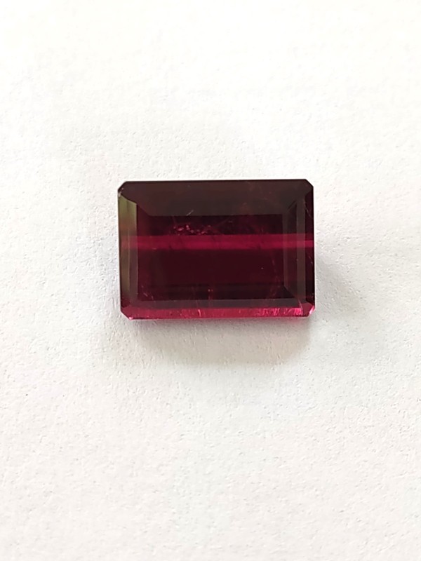 Natural 7.92ct Deep Red Rubellite TOURMALINE Emerald Cut