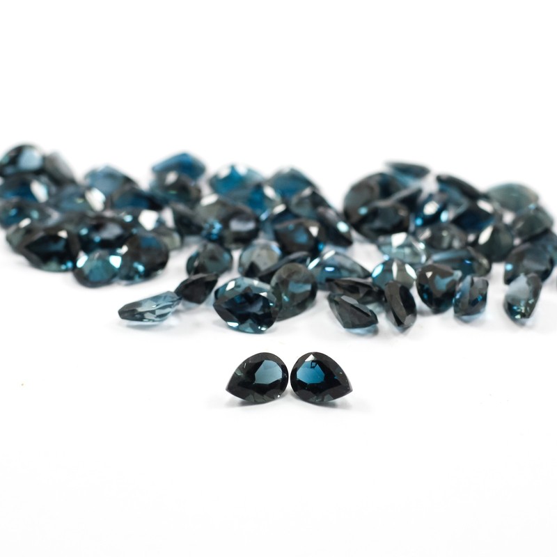 Natural London Blue Topaz Pear Faceted Cut Calibrated Loose Gemstone Lot gallery