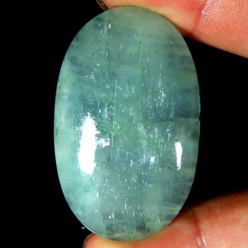 71.85Cts.100% Natural Super Quality Aquamarine Oval Cabochon 27x44x6mm Gemstone