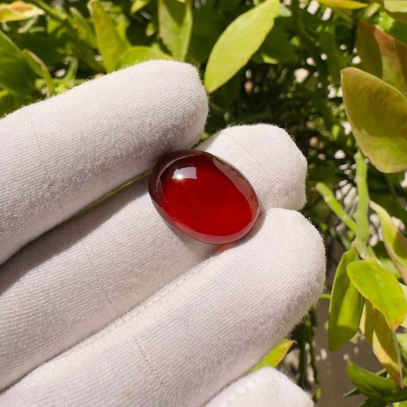 Amazing Natural Hessonite Garnet Oval Cabochon 18.5x14x6 mm, 16.5 Carats Approx. gallery