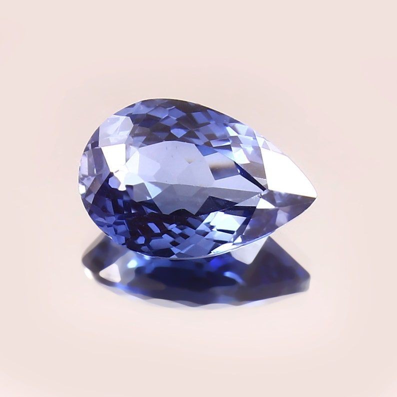 12Ct Natural Blue sapphire Pear cut Faceted Gemstone Certified Sapphire