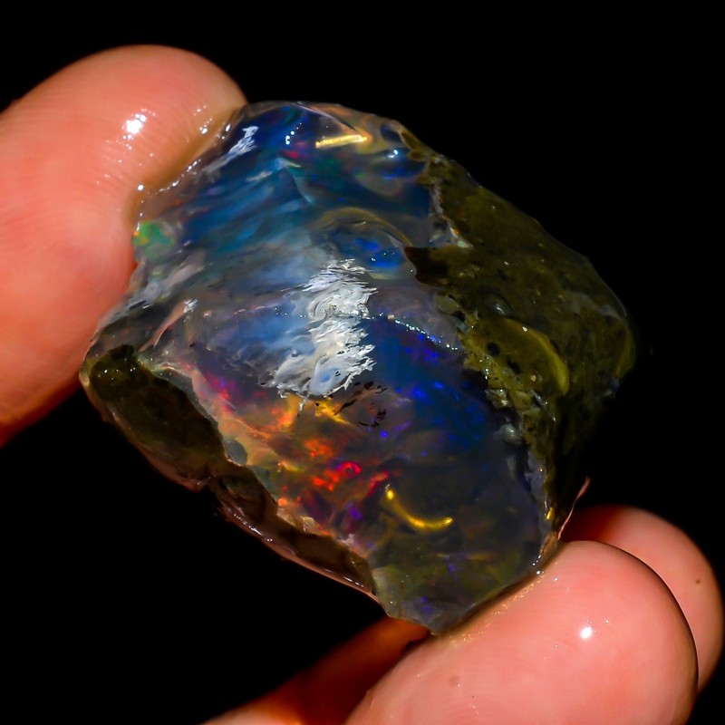 65Ct Ethiopian Opal Rough Gemstone Multi Fire Opal Loose Gemstone Raw 27X22X20mm