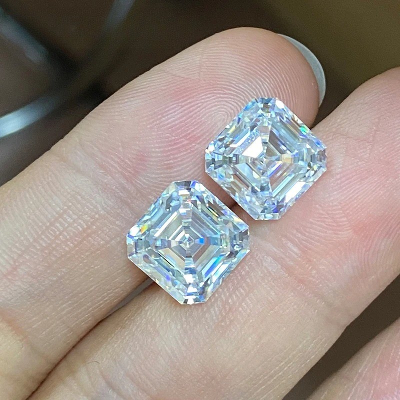 Hot Sale Asscher Cut 0.15-10ct Sparkling Moissanite Loose D Color VVS1 GRA