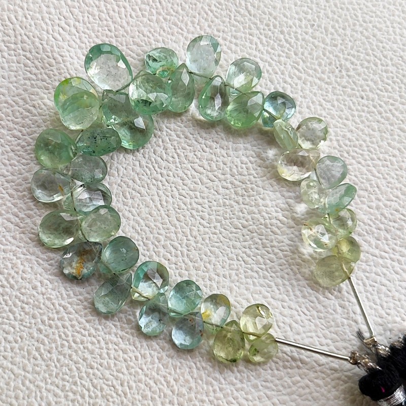 Brazil Aquamarine Faceted Pear Beads 8x6mm to 13x9mm Gemstone 6" Strand gallery