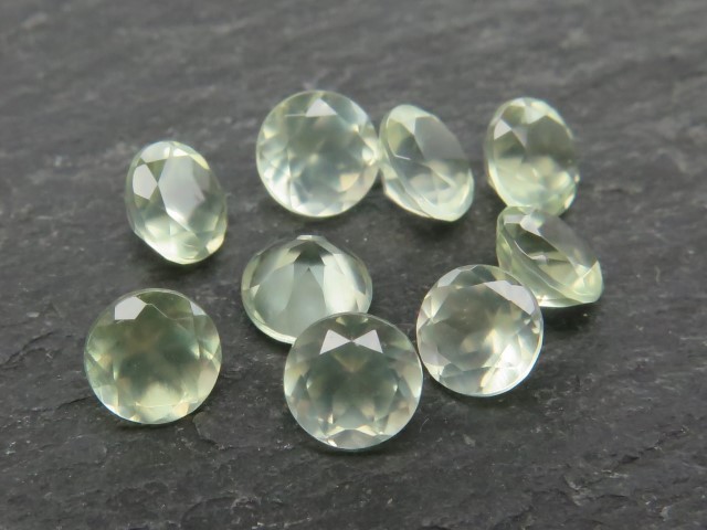 12mm Prehanite Natural Round Faceted Cut Loose Gemstone