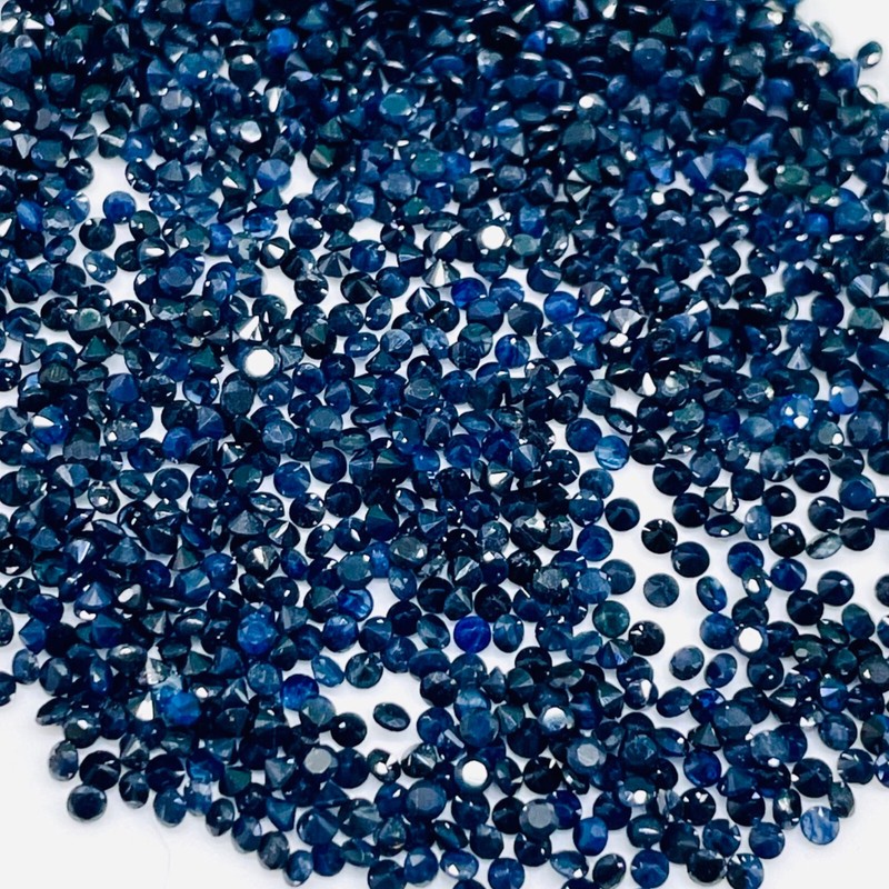 100 Pcs Natural Blue Sapphire 1.8mm Round Diamond Cut Calibrated Loose Gemstones gallery