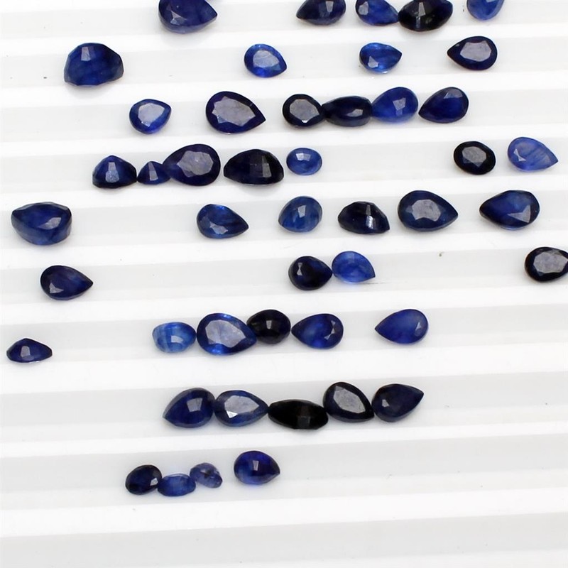 Wholesale Lot 5x3mm to 9x6mm Pear Natural Blue Sapphire Loose Calibrated Gems gallery