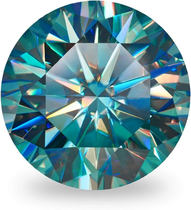 1~12CT VVS1 Blue Green color Round Excellent Cut Moissanite Loose Gemstones &GRA gallery