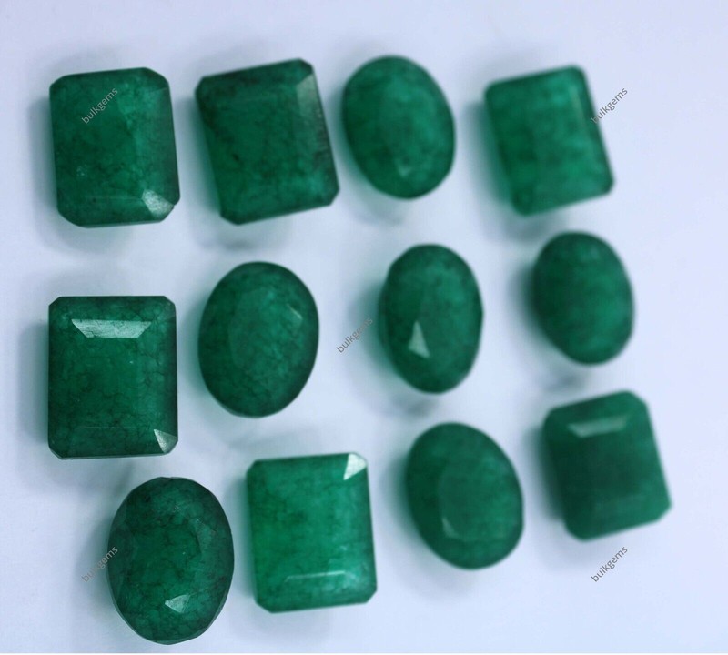 Natural 110 Ct Lot Certified Colombian Green Emerald Oval Mix Cut Loose Gemstone gallery