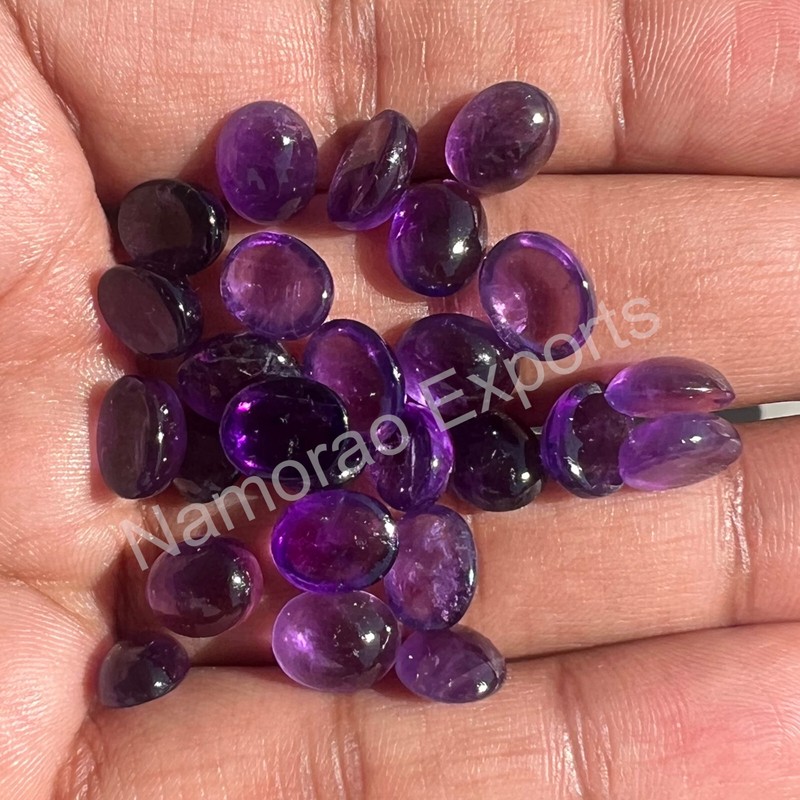 Natural Amethyst Oval 3x5 mm to 15x20 mm Cabochon Loose Gemstone Lot gallery