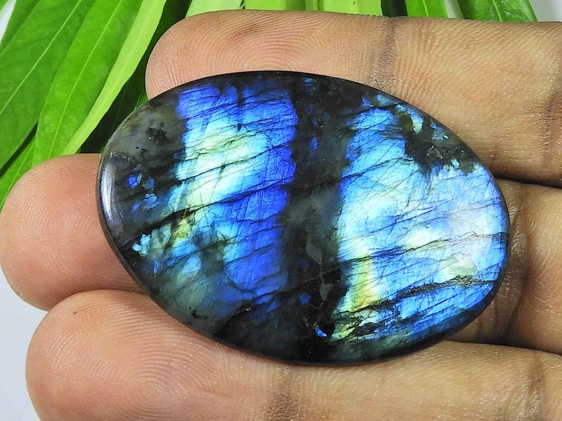 31X43X5MM Multi Fire Labradorite Oval Cabochon Loose Natural Gemstone 60Cts. G99