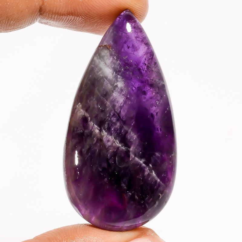 Top Quality Natural Trapiche Amethyst Loose Gemstone Cabochon 76 Ct 46X24X9 mm