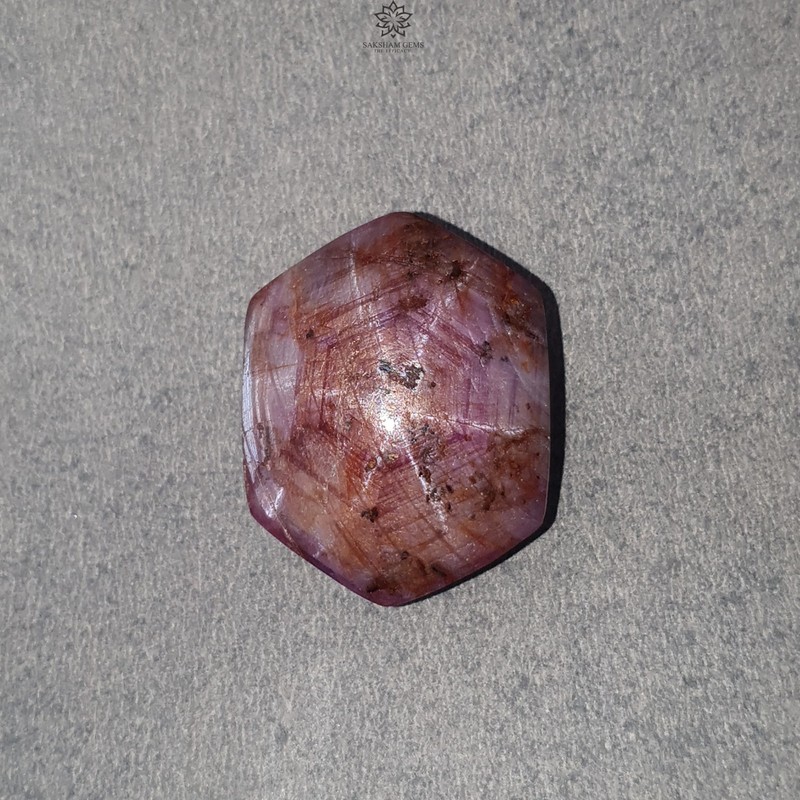 99.30cts Natural Star Ruby Cabochon Hexagon Shape 30*23mm July Birthstone