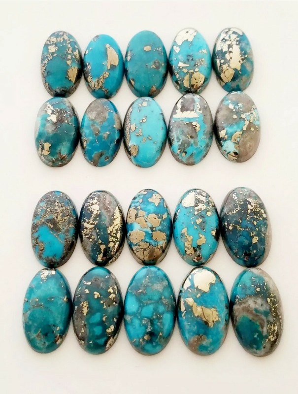 1 Oval Shape 100% Genuine Persian Turquoise Cabochons 19.5-20mm