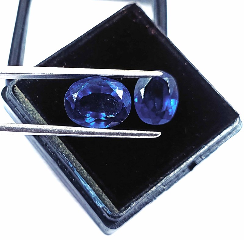 Blue Sapphire Pair 15-20Ct Natural Oval Cut Loose Gems From Sri Lanka DK2