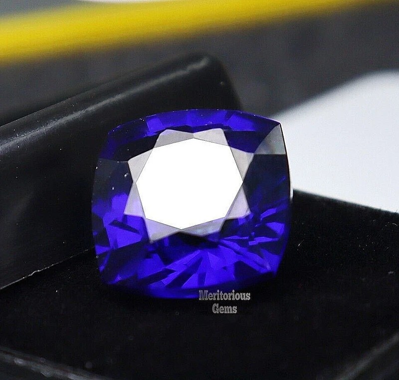 10 Ct Natural Flawless Ceylon Sapphire Cushion Cut CERTIFIED Blue Loose Gemstone gallery