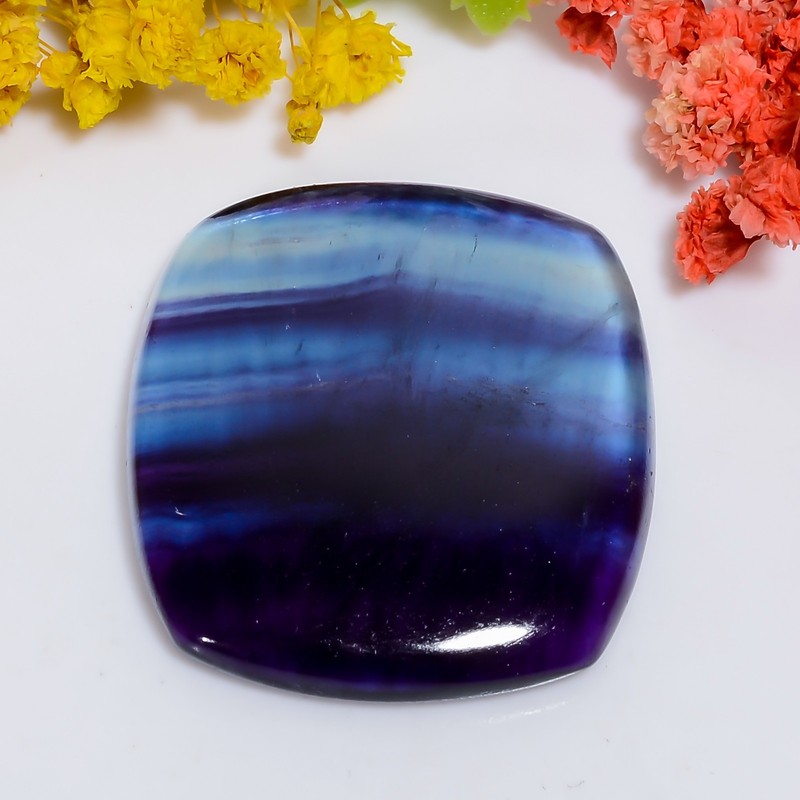 Fluorite Bi-Color/Multicolor Radiant Polished 92Ct 37X33X6mm Loose Stone
