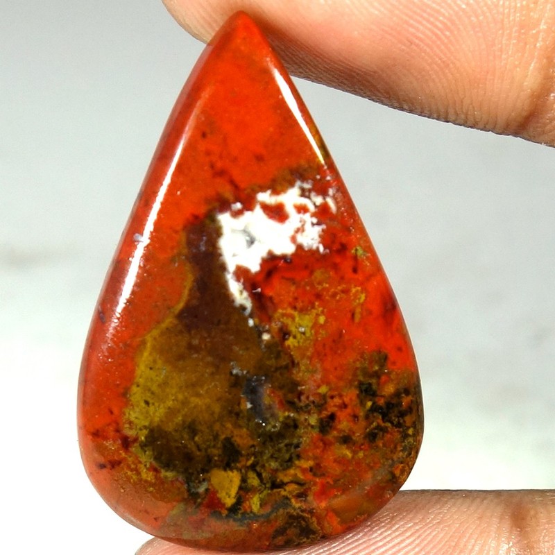 100% Natural Morocco Seam Agate Pear Cabochon Loose Gemstone 34x22x05mm 34.50Cts