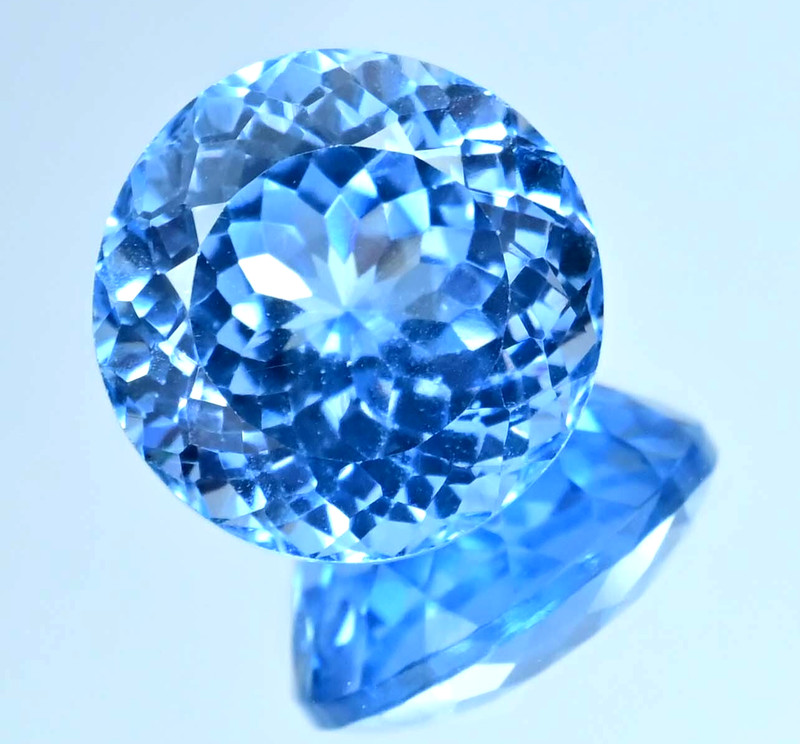 19.80 Ct Natural Saint Maria Aquamarine Round Certified Flawless Loose Gemstone