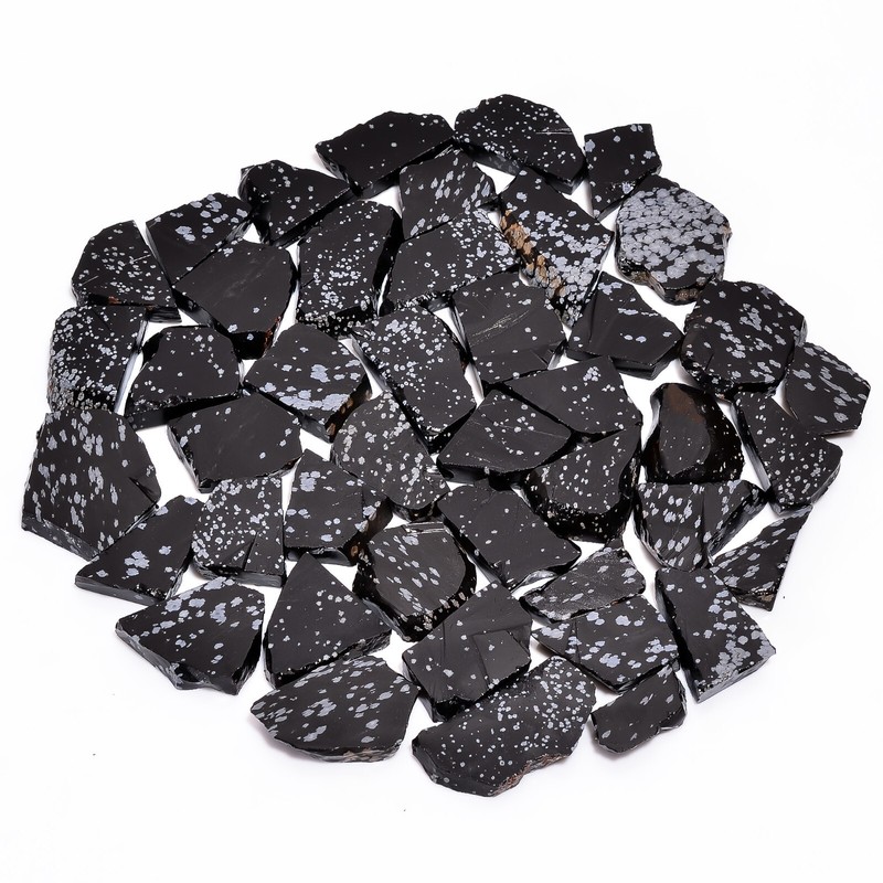 Natural Snowflake Obsidian Slice Rough Gemstone Raw Snowflake Obsidian Stone