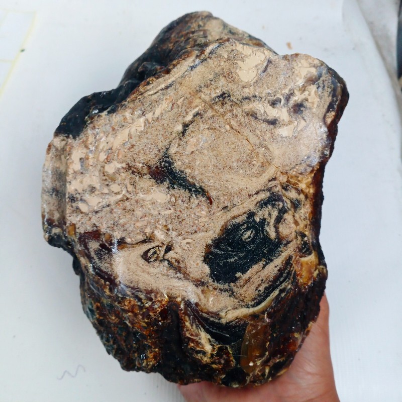 2857 gr Indonesia Sumatra white / Brown Amber Rough Raw Stone Gemstone