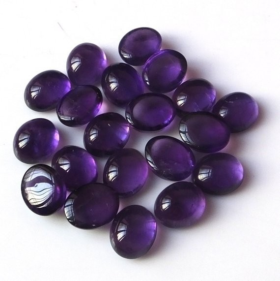 6x8mm Purple Amethyst Natural Oval Cabochon Loose Gemstone gallery
