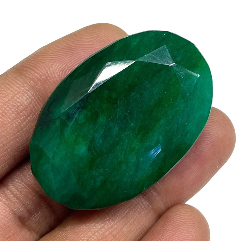 144.4 Cts Natural Emerald Rich Green Loose Pendant Size Oval Cut Huge Gemstone gallery