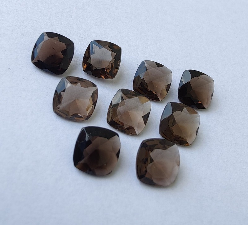 Natural Smoky Quartz Cushion Faceted Cut 5mm To 20mm Loose Gemstone