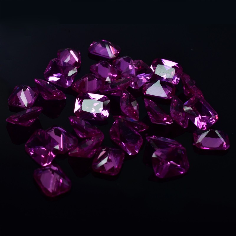 CERTIFIED Emerald Cut Natural Precious Pink Mozambique Ruby Loose Gemstone 50Pcs gallery