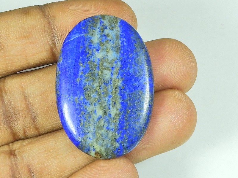 26X39X06 MM Natural Lapis Lazuli Oval Shape Cabochon Loose Gemstone 71Cts. c812 gallery