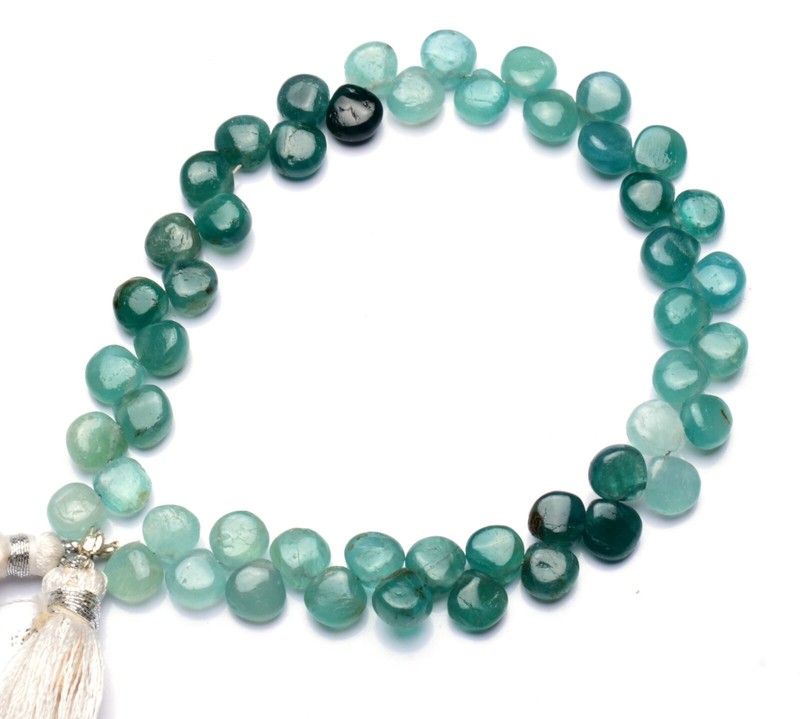Natural Gem Grandidierite 6.5mm Approx. Size Smooth Heart Shape Beads 8″ Strand