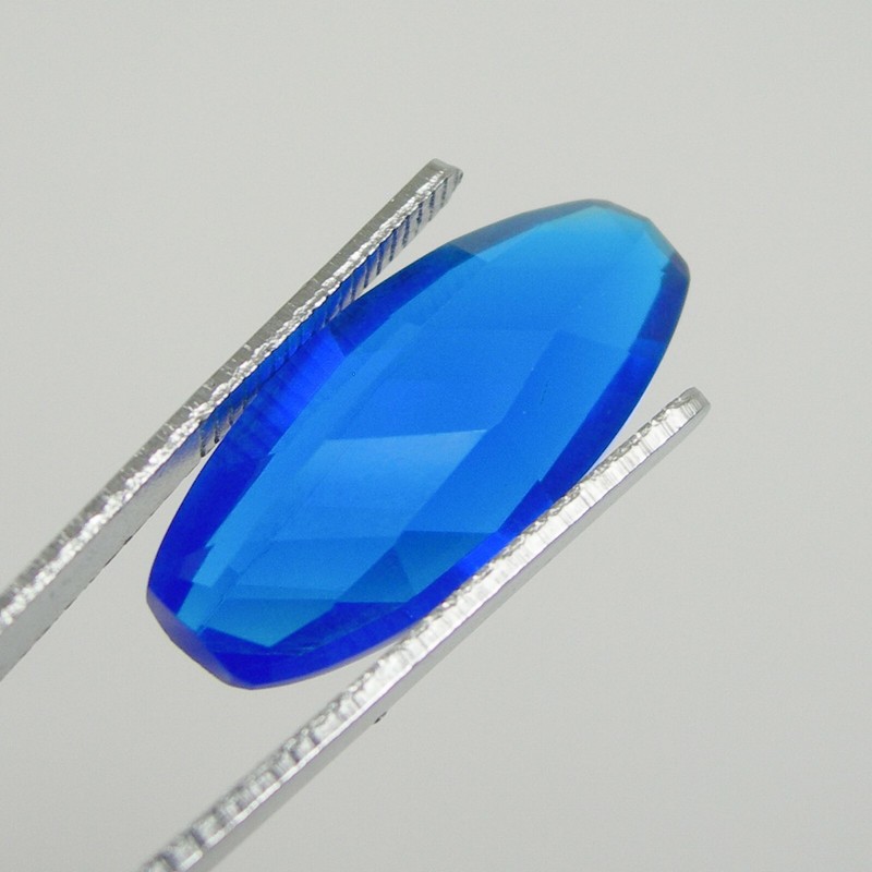 20.68 carats Elongated Oval Cut 23x10mm Sapphire Blue Created Matching Gemstone gallery