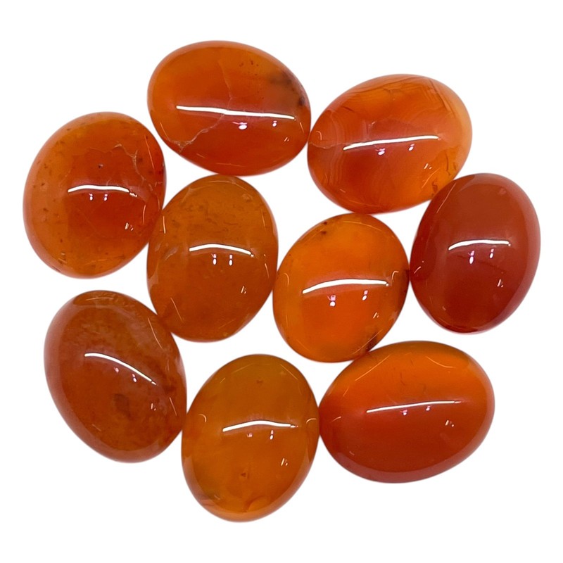 9 Pcs Natural Carnelian 20x15mm Oval Cabochon Loose Gemstones Whoelsale Lot gallery
