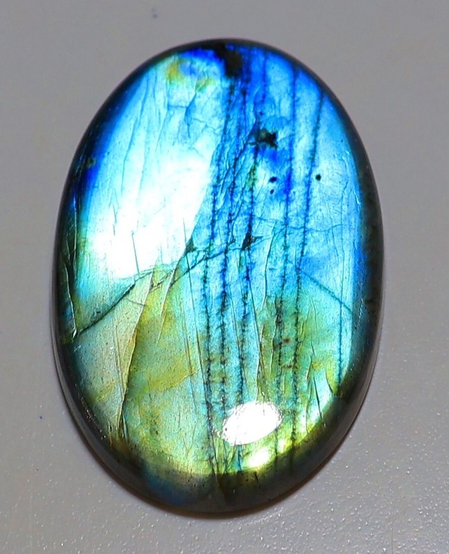 65 Ct 6X27X42 mm Natural Multi Blue Fire Labradorite Oval Cabochon Gems QL-105