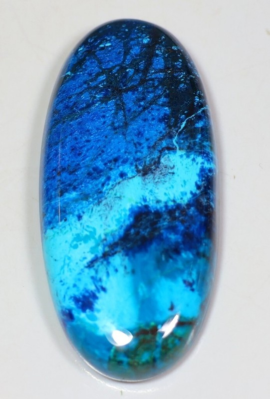 60 CT 6X20X43 mm NATURAL SKY BLUE CHRYSOCOLLA OVAL CABOCHON GEMSTONE ZB-201