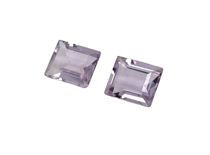 Two Amethysts – Emerald cut – 12x10mm – 10.7 carats total