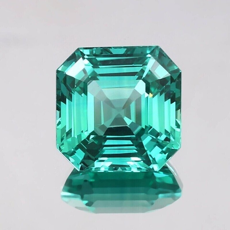 Flawless Natural Asscher Cut Green Sapphire 11.65 Ct Certified Loose Gemstone