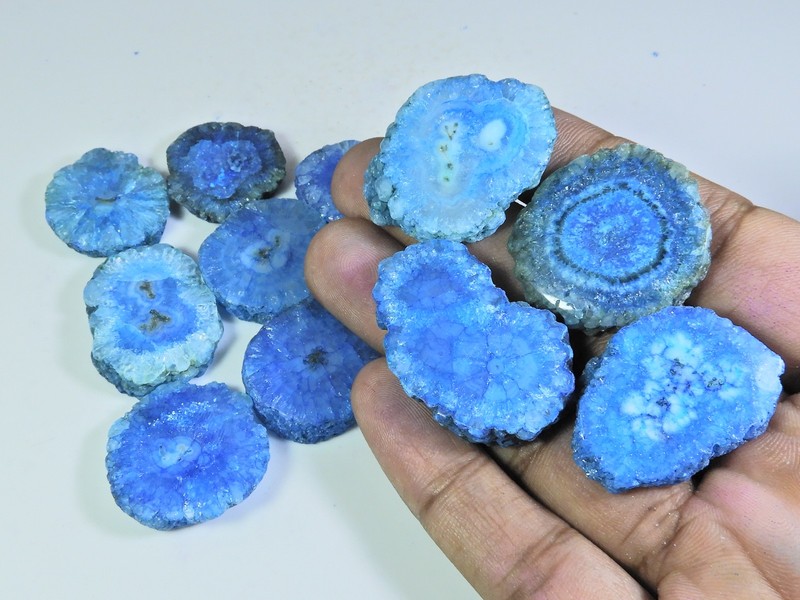 480Cts. Dyed Solar Druzy Agate Mix Shape Cabochon Loose Gemstone 12Pcs Lot gallery
