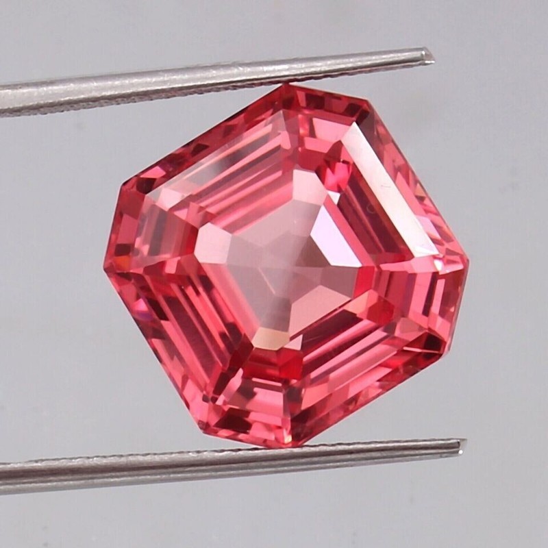 80 Ct Natural Ceylon Padparadscha Sapphire Asscher Cut Loose Certified Gemstone